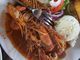 Langostinos in a garlic butter sauce from Mariscos